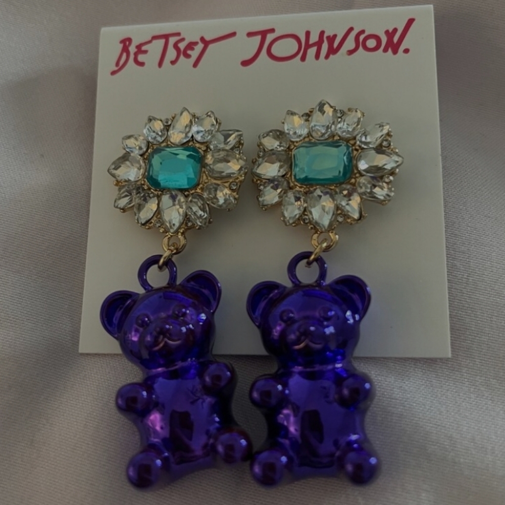 Betsey Johnson Purple Gummy Bear Candy normcore Drop Earrings